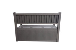 Alivio 265L Outdoor Storage Bench Box With Padlock Compatibility, Weather-Resistant Garden Storage Seat (Grey) - thumbnail 4