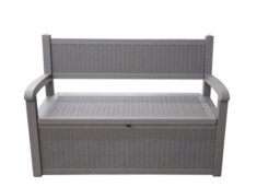 Alivio 265L Outdoor Storage Bench Box With Padlock Compatibility, Weather-Resistant Garden Storage Seat (Grey) - thumbnail 2