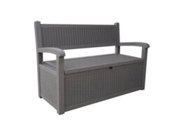 Alivio 265L Outdoor Storage Bench Box With Padlock Compatibility, Weather-Resistant Garden Storage Seat (Grey) - thumbnail 1