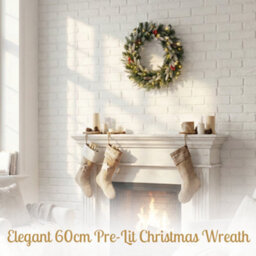 Evre 60 Cm Pre-Lit 50 Led Christmas Wreath With Artificial Berries And Pine Cones, Wall Hanging Decoration - thumbnail 4