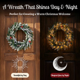 Evre 60 Cm Pre-Lit 50 Led Christmas Wreath With Artificial Berries And Pine Cones, Wall Hanging Decoration - thumbnail 6