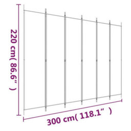Vidaxl 6-Panel Room Divider Anthracite 300X220 Cm Fabric Room Dividers - thumbnail 3