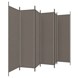 Vidaxl 6-Panel Room Divider Anthracite 300X220 Cm Fabric Room Dividers - thumbnail 4