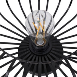 Thehotsale E26 60W Black Modern Semi-Flush Metal Lantern Shape Ceiling Light - thumbnail 3