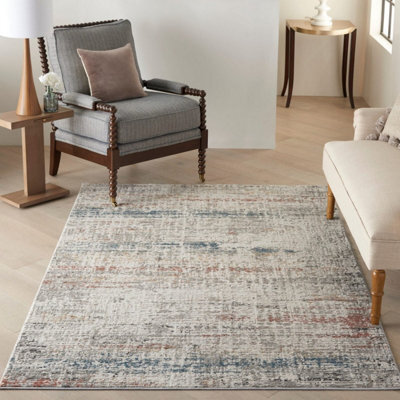 Light Grey Multi Rustic Textures Luxurious Modern Abstract Bedroom & Living Room Rug -66 X 230Cm (Runner) - image 1