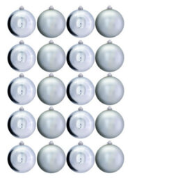 Christmas Tree World 15Cm Silver Bauble Set Shiny/matt (20 Pc) - thumbnail 1