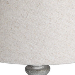 Wyld Haus Milan Distressed Grey Carved Wooden Table Lamp With Cream Linen Shade - thumbnail 4