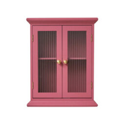 Melody Maison Raspberry Pink Reeded Glass Wall Cabinet - thumbnail 9