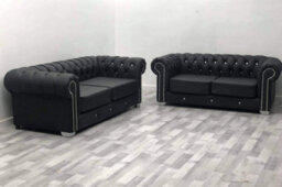Stratus Interiors Regal Classic Chesterfield Sofa Deep Button Soft Velvet & Wool Fabric - 1 Seater - thumbnail 3