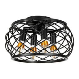 Komore 4-Light Black Iron Semi Flush Ceiling Light,e14 - thumbnail 4