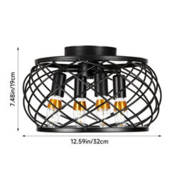 Komore 4-Light Black Iron Semi Flush Ceiling Light,e14 - thumbnail 7