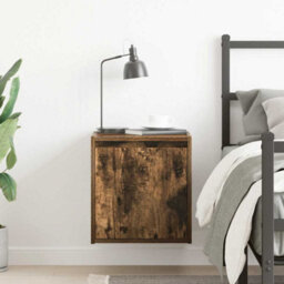Berkfield Wall-Mounted Bedside Cabinet Smoked Oak 38X34X40 Cm - thumbnail 3