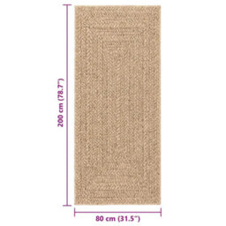 Vidaxl Rug Zizur 80X200 Cm Jute Look Indoor And Outdoor - thumbnail 8