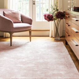 Pink Handmade , Luxurious , Modern , Plain Easy To Clean Viscose Rug For Living Room, Bedroom - 66 X 240 (Runner) - thumbnail 1