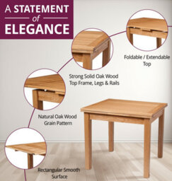 Hallowood Furniture Waverly Oak Small Extending Table With 4 Upholstered Grey Chair With Oak Legs - thumbnail 5