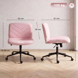 Criss Cross Legged Office Chair Height Adjustable Pink - thumbnail 2
