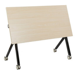 Beliani Foldable Office Desk Bendi Light Brown 120 Cm 60 Cm With Wheels - thumbnail 6