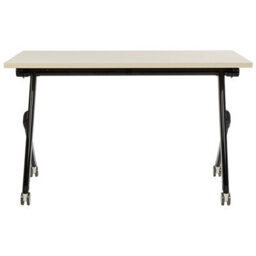 Beliani Foldable Office Desk Bendi Light Brown 120 Cm 60 Cm With Wheels - thumbnail 4