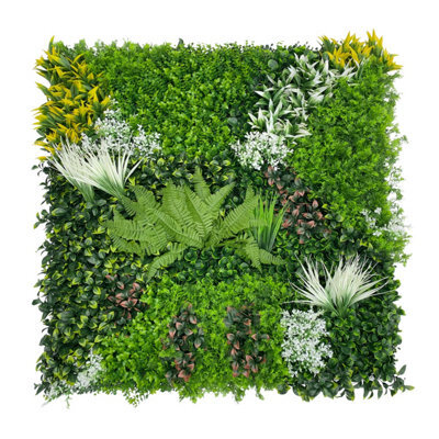 The Chair Cover Company Artificial Plant Flower Wall Panels Realistic Indoor Outdoor Greenery 1M X 1M For Home, Garden, Office Decor