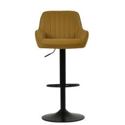 Lakeland Furniture Bronx Light Tan Brown Black Gas Lift Base Bar Stool