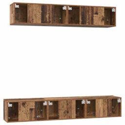 Berkfield Tv Cabinet Set 5 Pcs Old Wood Standard Medium Engineered Wood - thumbnail 9