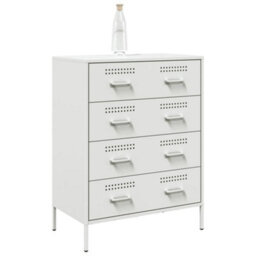 Berkfield Sideboard White 68X39X89 Cm Steel - thumbnail 4