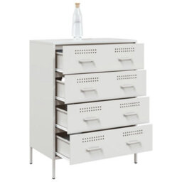 Berkfield Sideboard White 68X39X89 Cm Steel - thumbnail 5