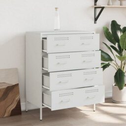 Berkfield Sideboard White 68X39X89 Cm Steel - thumbnail 3