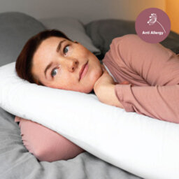 Big C U Shaped Maternity Pregnancy Full Body Support Pillow With White Cover - thumbnail 4