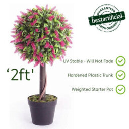 Best Artificial 2Ft / 60Cm Pink Lavender Ball Tree Plant Garden Office Conservatory Tropical Indoor Outdoor - thumbnail 4