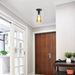 Vintage-Semi Flush Mount Light Fitting Metal Easy Fit E27 Ceiling Fitting Living Room Kid Room - thumbnail 5