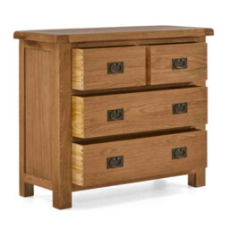 Zelah Oak 2 Over 2 Chest Of Drawers Fully Assembled - By Roseland Furniture - thumbnail 4