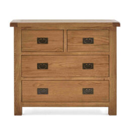 Zelah Oak 2 Over 2 Chest Of Drawers Fully Assembled - By Roseland Furniture - thumbnail 5