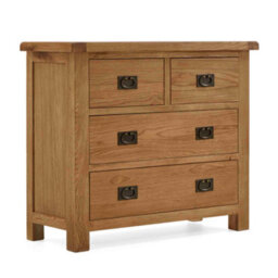Zelah Oak 2 Over 2 Chest Of Drawers Fully Assembled - By Roseland Furniture - thumbnail 1