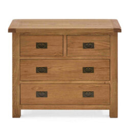 Zelah Oak 2 Over 2 Chest Of Drawers Fully Assembled - By Roseland Furniture - thumbnail 6