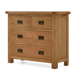 Zelah Oak 2 Over 2 Chest Of Drawers Fully Assembled - By Roseland Furniture - thumbnail 7