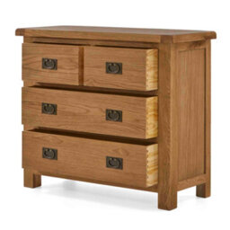 Zelah Oak 2 Over 2 Chest Of Drawers Fully Assembled - By Roseland Furniture - thumbnail 8