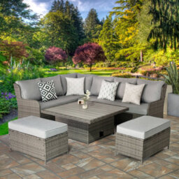 Verona Rattan 7 Seater Corner Set With Adjustable Table For Garden Patio - thumbnail 2
