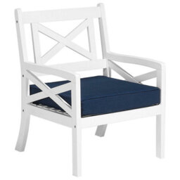 Beliani Garden Chair Baltic Acacia Wood Navy Blue