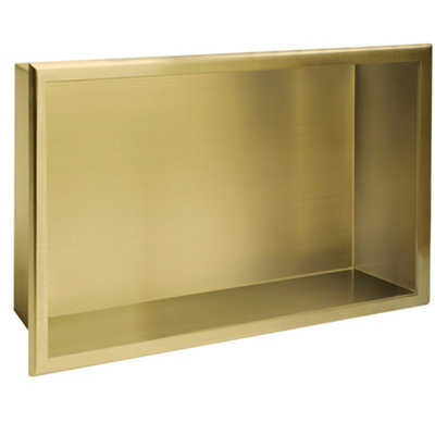 Recessed Bathroom Shelf Rea 8 30X45X10 Brush Gold - image 1
