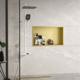 Recessed Bathroom Shelf Rea 8 30X45X10 Brush Gold - thumbnail 2