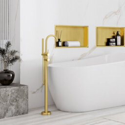 Recessed Bathroom Shelf Rea 8 30X45X10 Brush Gold - thumbnail 3