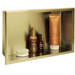 Recessed Bathroom Shelf Rea 8 30X45X10 Brush Gold - thumbnail 5