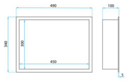 Recessed Bathroom Shelf Rea 8 30X45X10 Brush Gold - thumbnail 8
