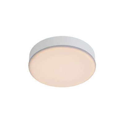 Lucide Ceres-Led Modern Flush Ceiling Light Bathroom 21.5Cm- Led Dim. - 1X30W 3000K - Ip44 - White - image 1