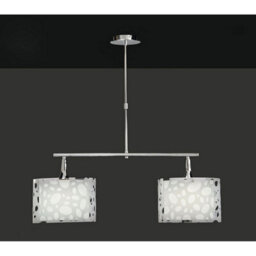 Luminosa Lighting Luminosa Lupin Linear Pendant 2 Light E27 Line Large, Gloss White, White Acrylic, Polished Chrome - thumbnail 2
