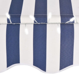 Berkfield Manual Retractable Awning With Led 250 Cm Blue And White - thumbnail 5