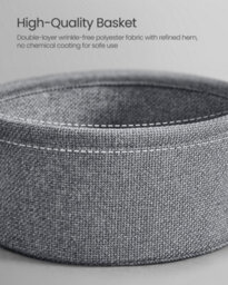 LEDREM Side Table, Round End Table With Fabric Basket, Spacious, For Living Room Bedroom, Bedside Table, Modern Style - thumbnail 6