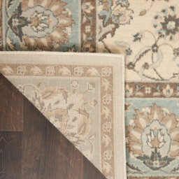 Ivory Aqua Luxurious Traditional Easy To Clean Rug For Dining Room Bed Room And Living Room-107Cm X 168Cm - thumbnail 8