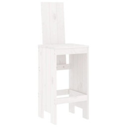 Berkfield 7 Piece Garden Bar Set White Solid Wood Pine - thumbnail 4